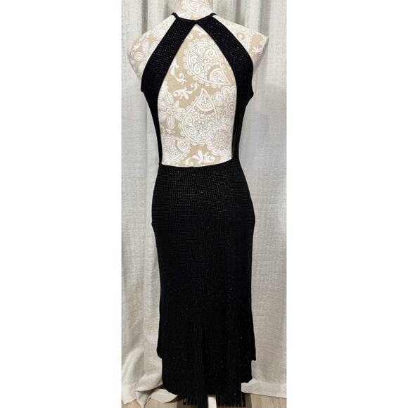 Wet Seal Black Halter Neck Bodycon Dress Open Back High-Low Hem Size Small - Picture 4 of 10